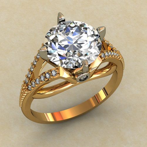 Золотое кольцо с одним большим камнем